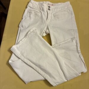 Lucky Brand white jeans Womens size 0/25 Mid Rise flare Bottoms Pocket